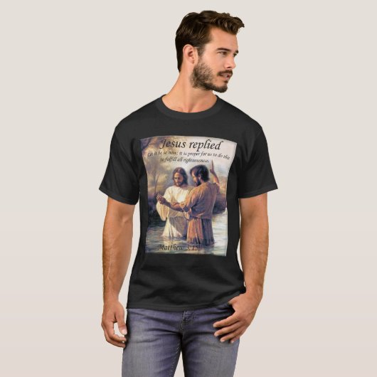 T-shirt Image une de baptême de Jésus-Christ (Devant entier)