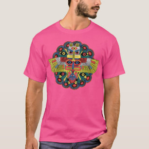T-shirt Imagerie influencée par le masque aztèque couleur