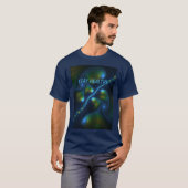 T-shirt Imaginaire Abstrait Bleu Vert Jaune Fractal Texte (Devant entier)