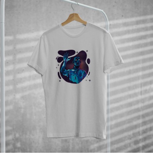 T-shirt Imaginaire Alien Espace bleu