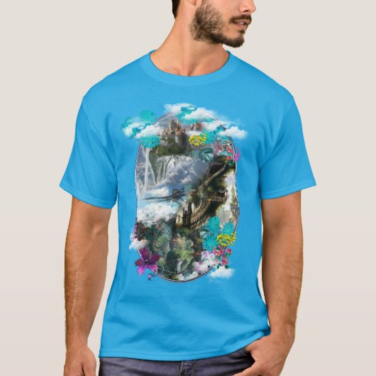 T-shirt Imaginaire Autres mondes dans les nuages (Devant)