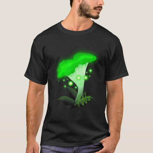 T-shirt Imaginaire Chanterelle Champignon vert brillant (Devant)