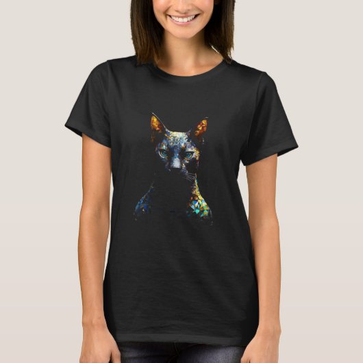 T-shirt Imaginaire Chat Polygone Artwork - Chat Motif Anim (Devant)