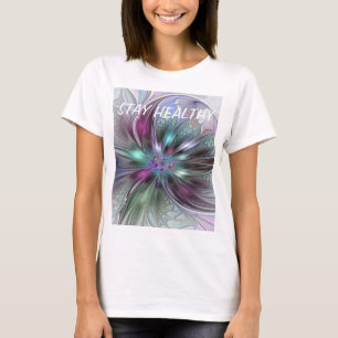 T-shirt Imaginaire coloré Abstrait Fleur fractale moderne