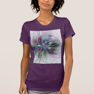 T-shirt Imaginaire coloré Abstrait Fleur fractale moderne