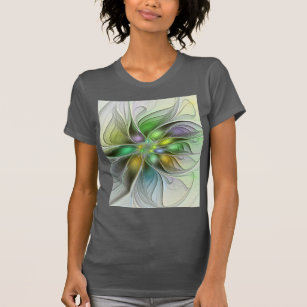 T-shirt Imaginaire coloré Fleur moderne Abstrait Fractal