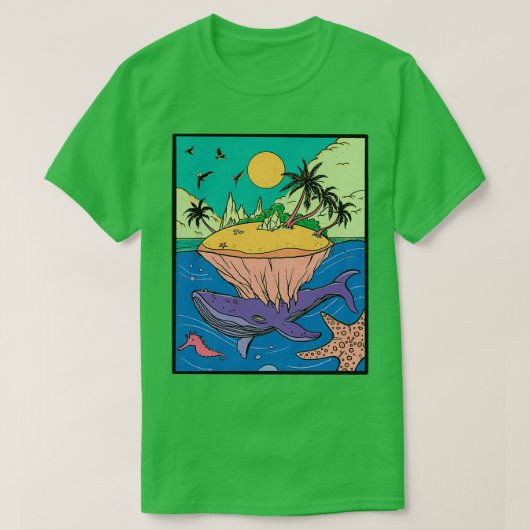 T-shirt Imaginaire de l'île aux baleines (Design devant)