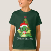 T-shirt imaginaire de Noël de fête dragon ajouter un texte (Devant)