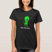 T-shirt Imaginaire d'espace Pew Pew Pew Alien vert (Devant)
