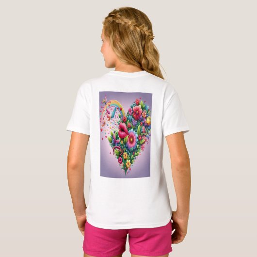 T-shirt Imaginaire en fleurs enchanté (Dos entier)