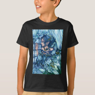 T-shirt Imaginaire Fairy Anime Girl Victorian Blue