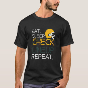 T-shirt Imaginaire Football Eat Sleep Check Lineup Répéter