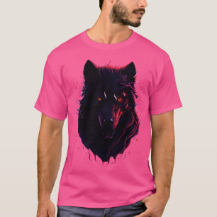 T-shirt Imaginaire magique foncé Intricable Wolf Face T de