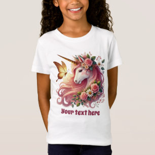 T-Shirt Imaginaire mignon fille licorn personnalisable