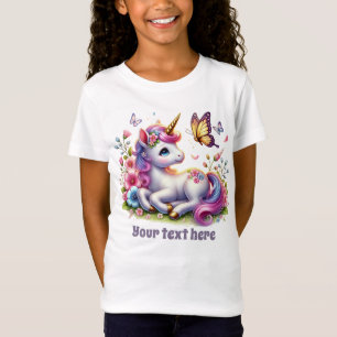 T-Shirt Imaginaire mignon fille licorn personnalisable