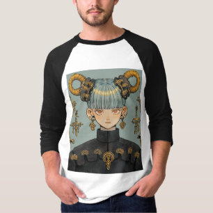 T-shirt Imaginaire Steampunk Ornate Anime Girl