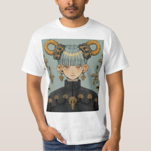 T-shirt Imaginaire Steampunk Ornate Anime Girl