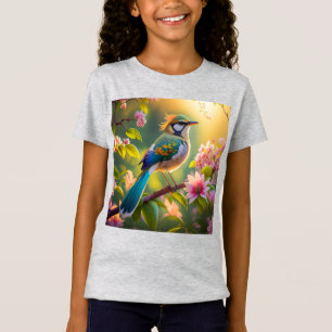 T-Shirt Imaginaire Turquoise à ailes vert