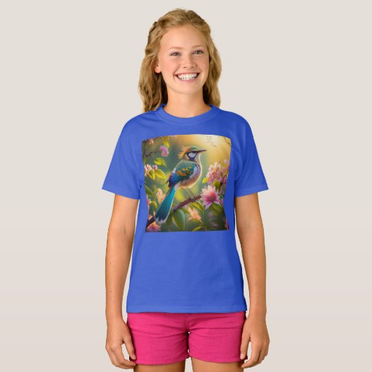 T-shirt Imaginaire Turquoise à ailes vert (Devant entier)