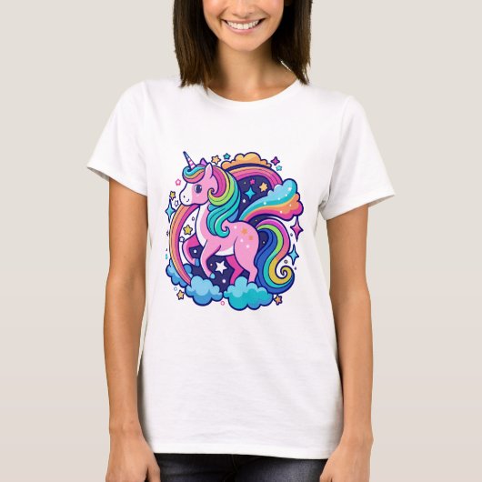 T-shirt Imaginaire Unicorne vibrant (Devant)