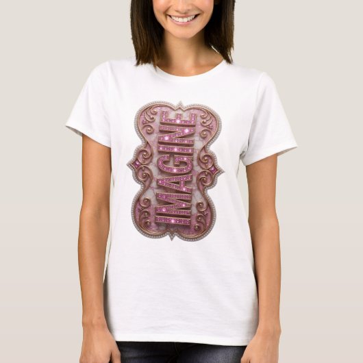 T-shirt IMAGINE Imprimé Rose Clair (Devant)