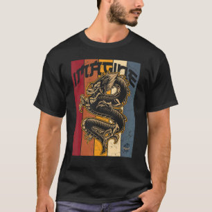T-shirt Imaginez Dragon Cool Rétro Vintage Dragon chinois