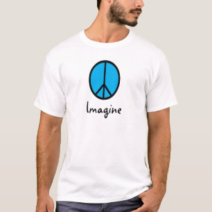 T-shirt Imaginez le symbole de paix BLEU