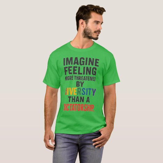 T-SHIRT IMAGINEZ QUE LA DIVERSITÉ MENACE PLUS QUE LA (Devant entier)
