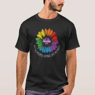 T-shirt Imaginez Tous Les Gens Vivant En Paix Lgbt