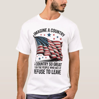 T-shirt Imaginez un pays si grand Drapeau américain vintag