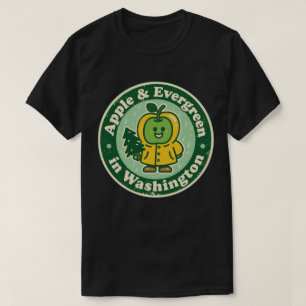T-shirt Imperméable drôle vintage Washington Apple Rétro