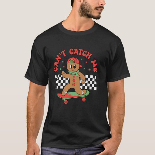 T-shirt Impossible à attraper Gingerbread Skateboard Noël (Devant)