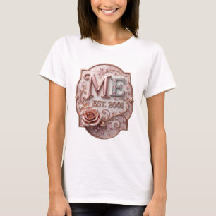 T-shirt Impression Argent Clair ME EST 2001