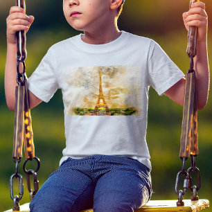 T-shirt Impression artistique aquarelle du coucher de sole