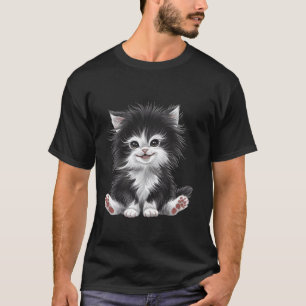 T-shirt impression artistique de chat rigolo