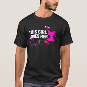 T-shirt Impression au dos Cette fille aime son chat Kater