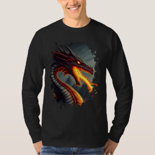 T-shirt Impression au dos Dragon de feu terrifiant crachan