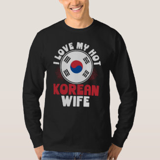 T-shirt Impression au dos J'aime ma femme coréenne sexy