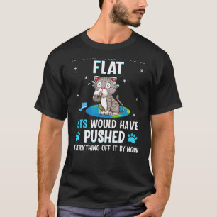 T-shirt Impression au dos si La Terre était Plate Les Chat