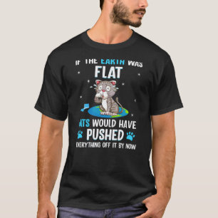 T-shirt Impression au dos si La Terre était Plate Les Chat