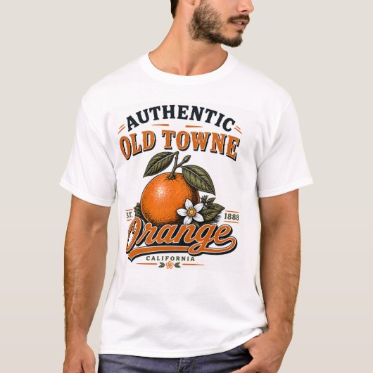 T-shirt Impression authentique de l'Orange Old Towne (Devant)