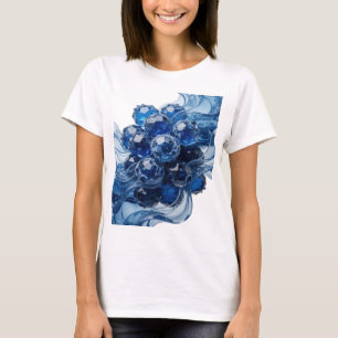T-shirt Impression BAIES EN VERRE BLEU Argenté Spirituelle