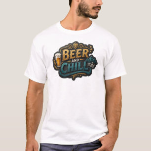T-shirt Impression BIÈRE ET RELAXATION Accrocheuse