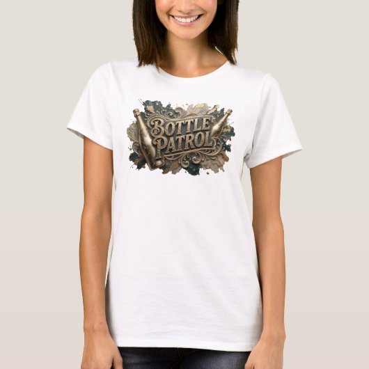 T-shirt Impression BOTTLE PATROL Orange Moderne (Devant)