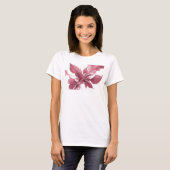 T-shirt Impression créative de feuilles abstraites roses f (Devant entier)