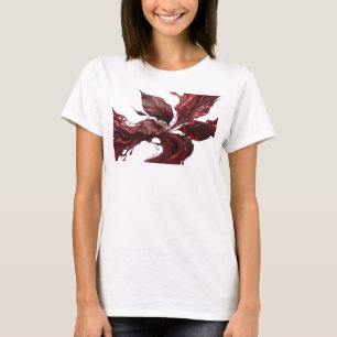 T-shirt Impression créative de feuilles abstraites rouges 
