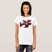 T-shirt Impression créative de feuilles abstraites rouges (Devant entier)