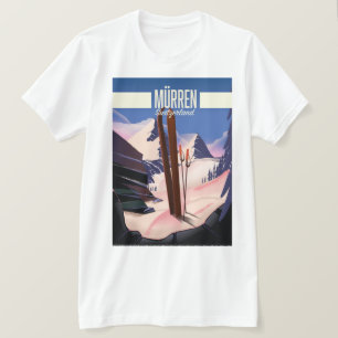 T-shirt Impression d'affiches de ski de Murren Suisse.