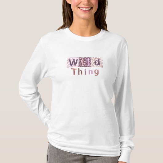 T-shirt Impression d'animal de safari violet avec une phra (Devant)