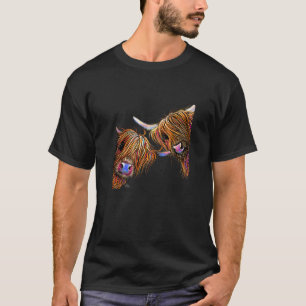 T-shirt Impression d'animal de vache des Highlands ' Sugar